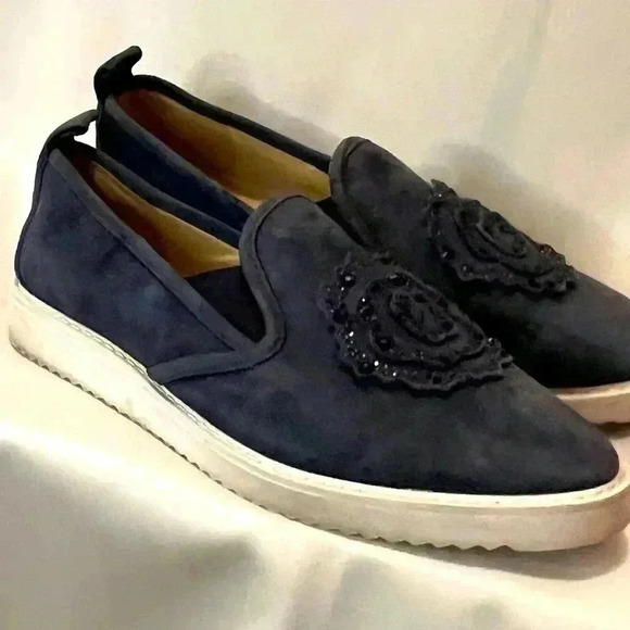 Karl Lagerfeld Blue Cyra Suede Slip On - Picture 1 of 6